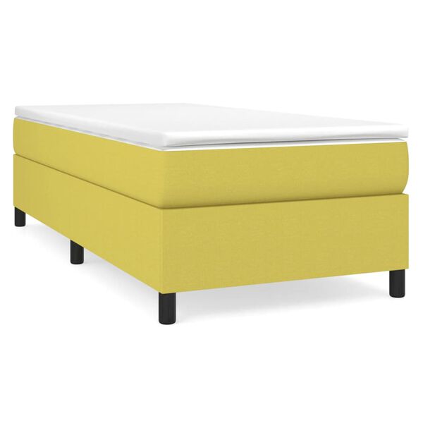 vidaXL Sommier &agrave; lattes de lit avec matelas Vert 90x190 cm Tissu