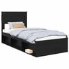 vidaXL Cadre de lit avec matelas Noir 100 x 200 cm Bois de pin massif