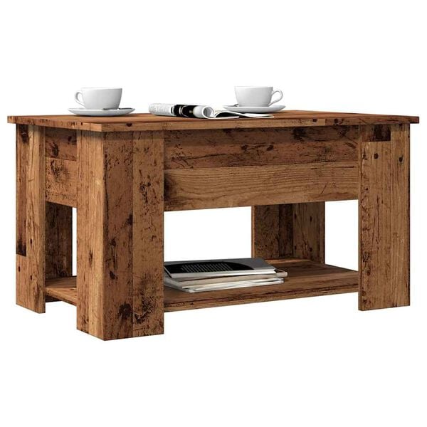 vidaXL Table basse vieux bois 79x49x41 cm bois d'ing&eacute;nierie