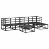 vidaXL Ensemble de canap&eacute; de jardin avec coussin 6 pcs Noir Aluminium