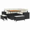 vidaXL Ensemble de canap&eacute; de jardin 8 pcs Noir et Cr&egrave;me polyrotin