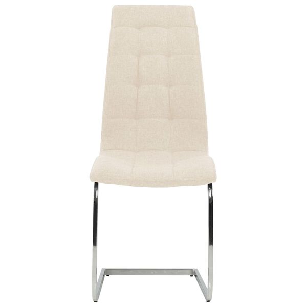 vidaXL Chaises &agrave; manger cantilever lot de 6 cr&egrave;me tissu
