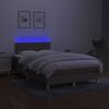 vidaXL Sommier &agrave; lattes de lit avec matelas LED Taupe 120x200 cm Tissu