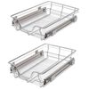 vidaXL Panier en treillis m&eacute;tallique 2 pcs 400 mm Argent&eacute;