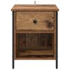 vidaXL Cabinet de chevet avec tiroir 2 pcs Bois ancien 40 x 42 x 50 cm