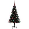 vidaXL Sapin de No&euml;l avec 150 LED avec support Noir 150 cm PVC
