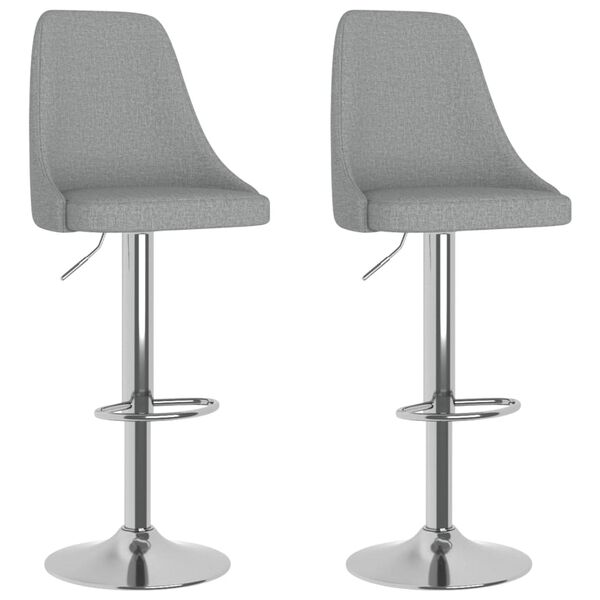 vidaXL Tabourets de bar lot de 2 gris clair tissu