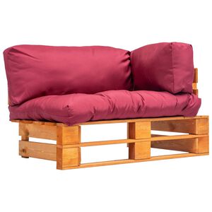 vidaXL Canap&eacute; de jardin palette avec coussins rouge pin&egrave;de