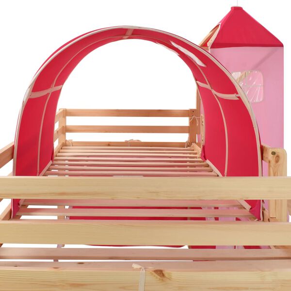 vidaXL Lit mezzanine d'enfants avec toboggan et &eacute;chelle Pin 208x230 cm