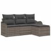 vidaXL Ensemble de canap&eacute; de jardin 4 pc Gris polyrotin