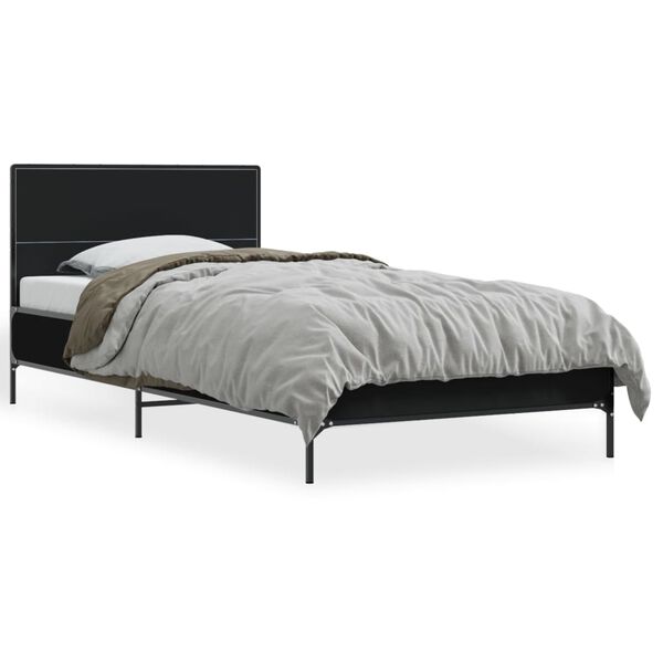 vidaXL Cadre de lit sans matelas noir 100x200 cm
