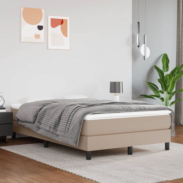 vidaXL Matelas de lit &agrave; ressorts ensach&eacute;s fermet&eacute; moyenne Cappuccino 120x200x20 cm