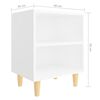 vidaXL Tables de chevet avec pieds en bois 2 pcs Blanc 40x30x50 cm