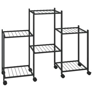 vidaXL Jardini&egrave;re avec roues 83x25x63,5 cm Noir Fer