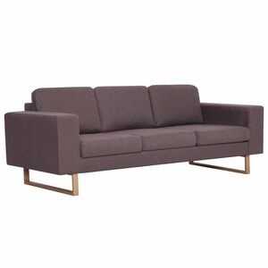 vidaXL Canap&eacute; &agrave; 3 places tissu taupe
