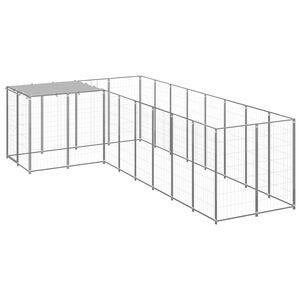 vidaXL Chenil Argent&eacute; 6,05 m&sup2; Acier