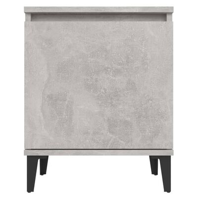 vidaXL Tables de chevet avec pieds en métal gris béton 40x30x50 cm