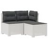 vidaXL Canap&eacute; de jardin 3 places avec coussins look rattan PP Blanc