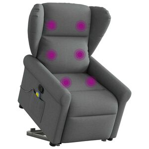 vidaXL Fauteuil de massage inclinable Gris fonc&eacute; Tissu