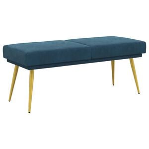 vidaXL Banc &agrave; double couche Bleu 120 x 45 x 46 cm Velours