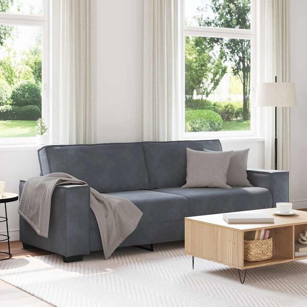 vidaXL Canapé à 3 places Gris foncé 180 cm Velours