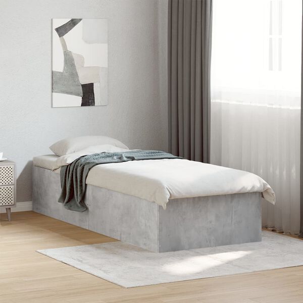 vidaXL Cadre de lit sans matelas gris b&eacute;ton 100x200 cm