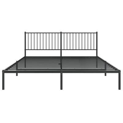 vidaXL Cadre de lit métal sans matelas avec tête de lit noir 183x213cm