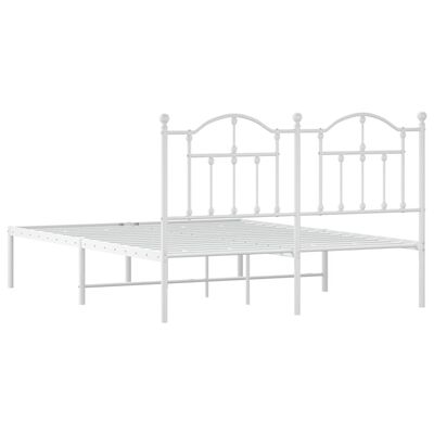 vidaXL Cadre de lit métal sans matelas et tête de lit blanc 140x190 cm