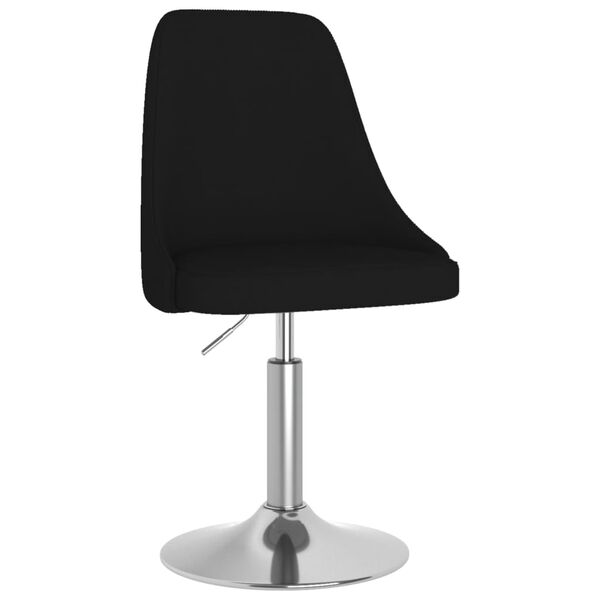 vidaXL Chaise pivotante de salle &agrave; manger Noir Tissu