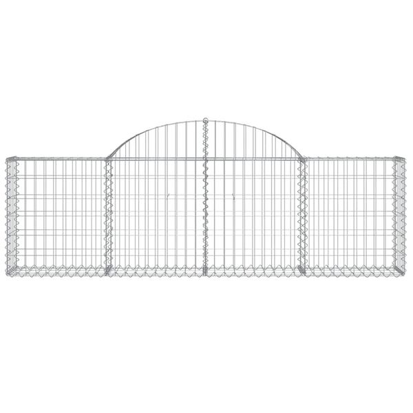 vidaXL Panier de gabions arqu&eacute; 200x30x60/80 cm Fer galvanis&eacute;