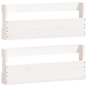 vidaXL &Eacute;tag&egrave;res &agrave; chaussures murales 2 pcs Blanc 59x9x23 cm Pin massif