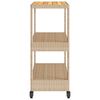 vidaXL Chariot de bar 3 niveaux beige rotin et bois d'acacia massif