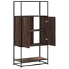 vidaXL Buffet haut chêne marron 68x35x139 cm bois d'ingénierie métal