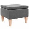 vidaXL Tabouret avec pieds en bois Gris foncé Tissu
