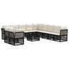 vidaXL Ensemble de canap&eacute; de jardin 12 pcs Noir polyrotin