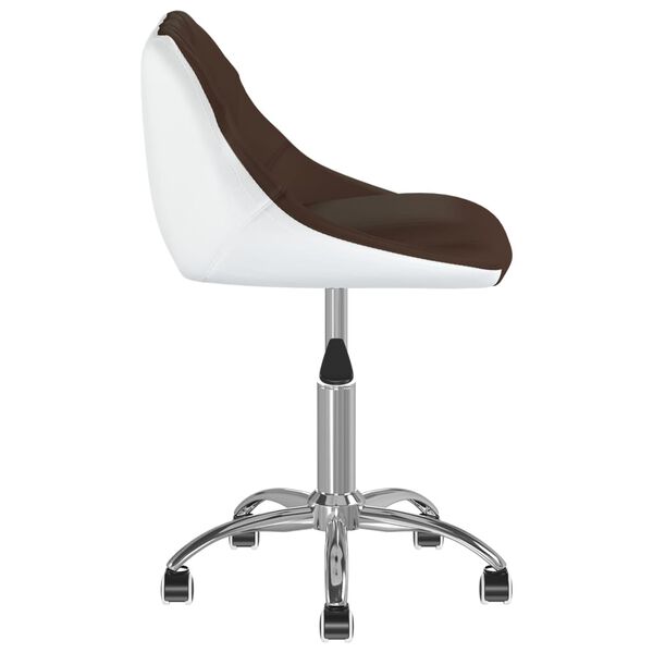 vidaXL Chaise pivotante &agrave; manger Marron et blanc Similicuir