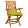 vidaXL Chaises de jardin avec coussins vert vif lot de 6 Bois teck