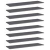 vidaXL Panneaux biblioth&egrave;que 8pcs Gris brillant 100x30x1,5cm Agglom&eacute;r&eacute;