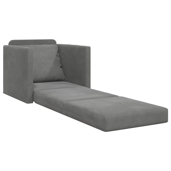 vidaXL Canap&eacute;-Lit 60cm Gris fonc&eacute; Velours