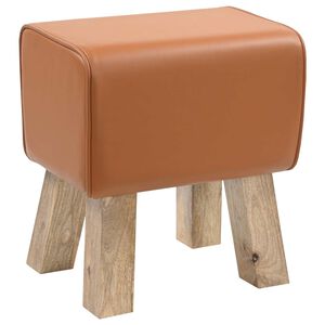 vidaXL banc 40 x 30 x 45 cm Cuir v&eacute;ritable Marron