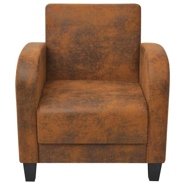 vidaXL Fauteuil Marron Similicuir daim