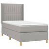 vidaXL Sommier &agrave; lattes de lit et matelas Gris clair 90x190 cm Tissu