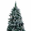 vidaXL Arbre de No&euml;l artificiel pr&eacute;-&eacute;clair&eacute;/boules pommes de pin 210cm