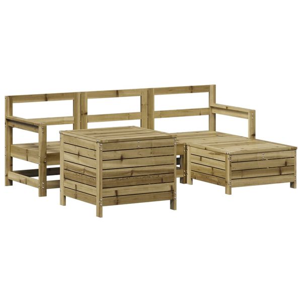 vidaXL Salon de jardin 5 pcs bois de pin impr&eacute;gn&eacute;