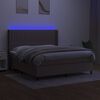 vidaXL Sommier &agrave; lattes de lit matelas et LED Taupe 180x200 cm Tissu