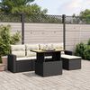 vidaXL Salon de jardin 6 pcs avec coussins noir r&eacute;sine tress&eacute;e