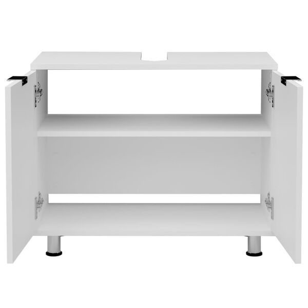 FMD Meuble de salle de bain sous &eacute;vier 70x32,9x49,5 cm blanc