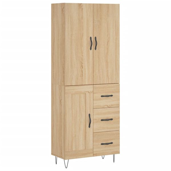 vidaXL Buffet haut Ch&ecirc;ne sonoma 69,5x34x180 cm Bois d'ing&eacute;nierie