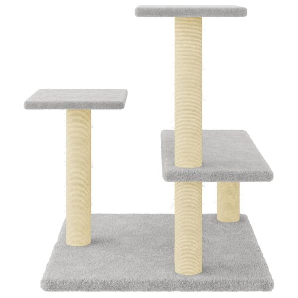vidaXL Arbre à chat avec griffoirs en sisal gris clair 61 cm