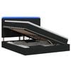 vidaXL Lit de rangement LED avec matelas Noir 160 x 200 cm Tissu